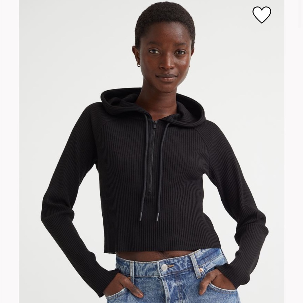 Cropped black hoodie